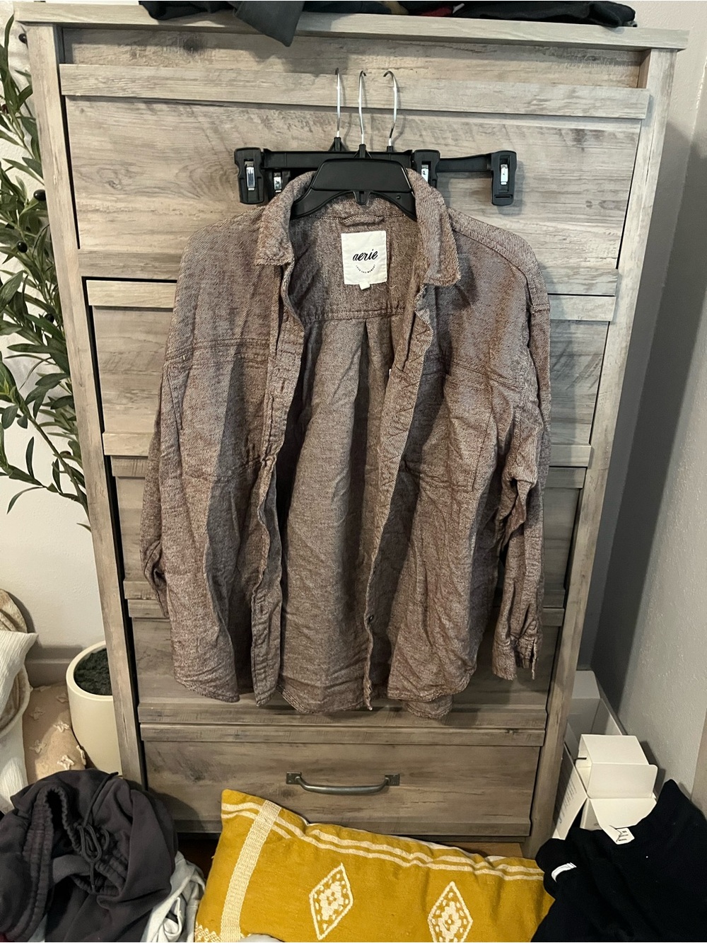 aerie Brown Button-Down Women's Shirt